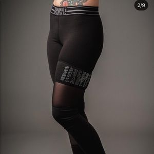 Doughnuts and Deadlifts mesh patch leggings